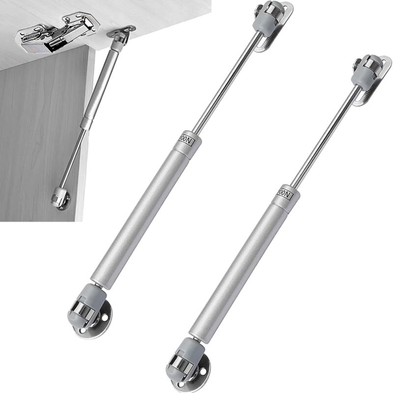 Gasfeder, 2er-pack, Gasdämpfer, Hydraulische Feder Mit 100 Nm, Geeignet Für Schranktüren, Holztüren, Lamellenholztüren, Schränke, Spielzeugkisten (2 Stück)