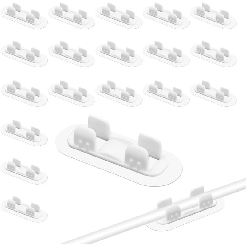 Satz Von 22 Selbstklebenden Kabelbindern, Kabelclips Und Schlauchhaltern, Kunststoff-schlauchklemmen, Weiße Klebeclips Für Rohre Zur Befestigung Von Wasser- Und Gasschläuchen