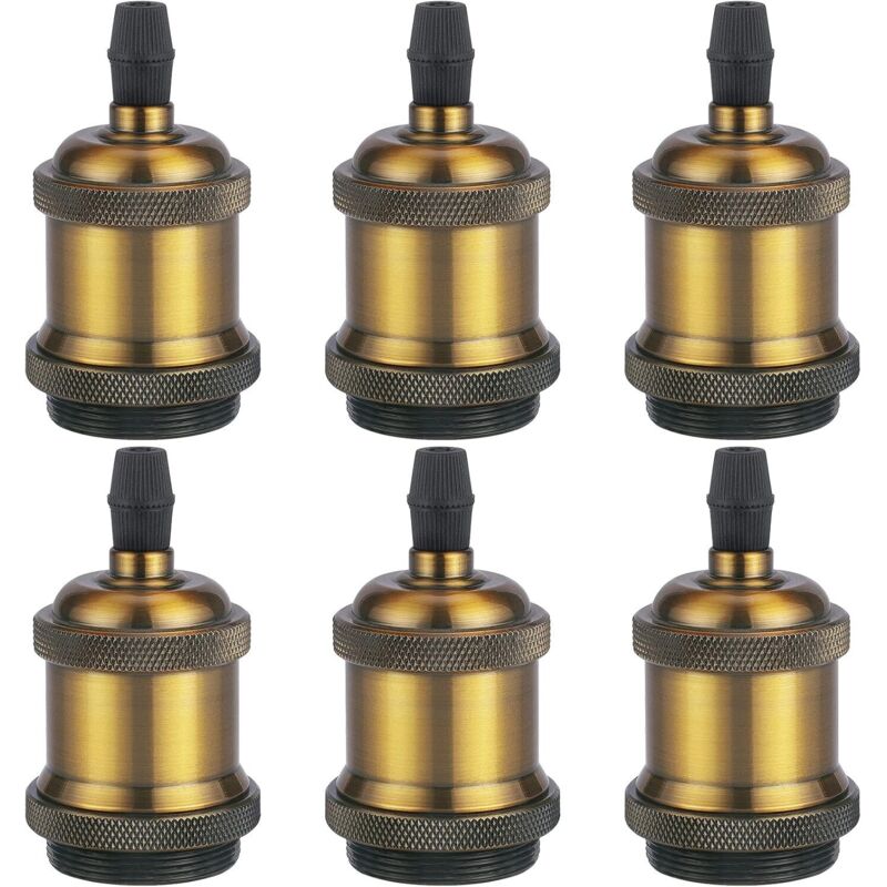 6 Stück E27 Vintage Lampenfassung, Robuste Keramikadapter, Lampenfassung, Keramik-adapter-lampenhalter, Aluminium-lampenfassung Für Deckenleuchten & Wandlampen