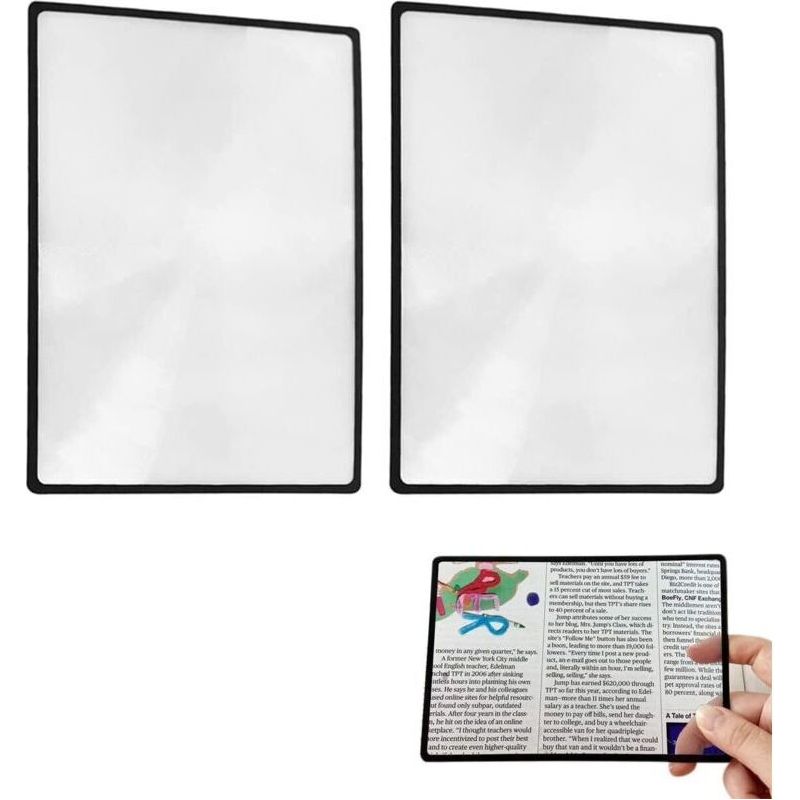 3x Kartenlupen (300 %) Fresnel-lupenblätter Seitenlupe Für Ältere Menschen, Alte Väter Und Mütter Zum Lesen Kleiner Gedruckter Bücher (4,70"x7")