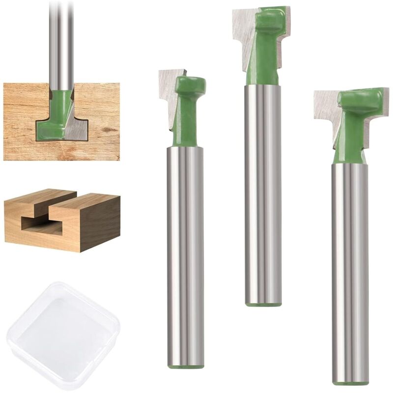 3 Stück 6,35 Mm Fräser Für Oberfräsen, Holzfräser Mit Schaftdurchmesser 7,96 Mm/ 9,52 Mm/ 12,7 Mm, Kopierfräser, Bündigfräser, Nutfräser