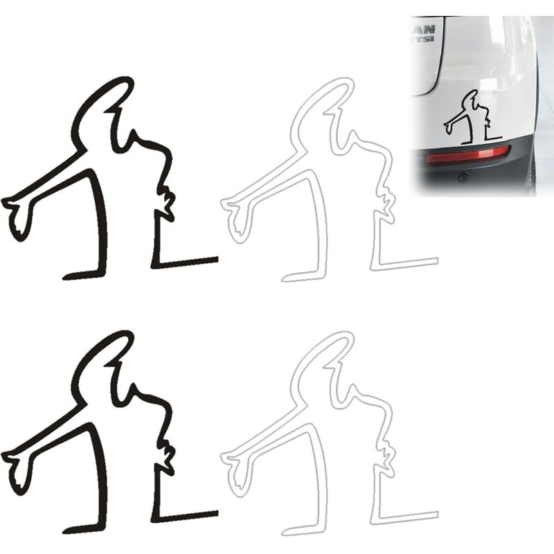 4 Stück Autoaufkleber, Cartoon-aufkleber Für Außen, Karosserie-kratzer-abdeckaufkleber, Geeignet Für Kühlschrank, Motorrad, Tür, Wand Und Computer