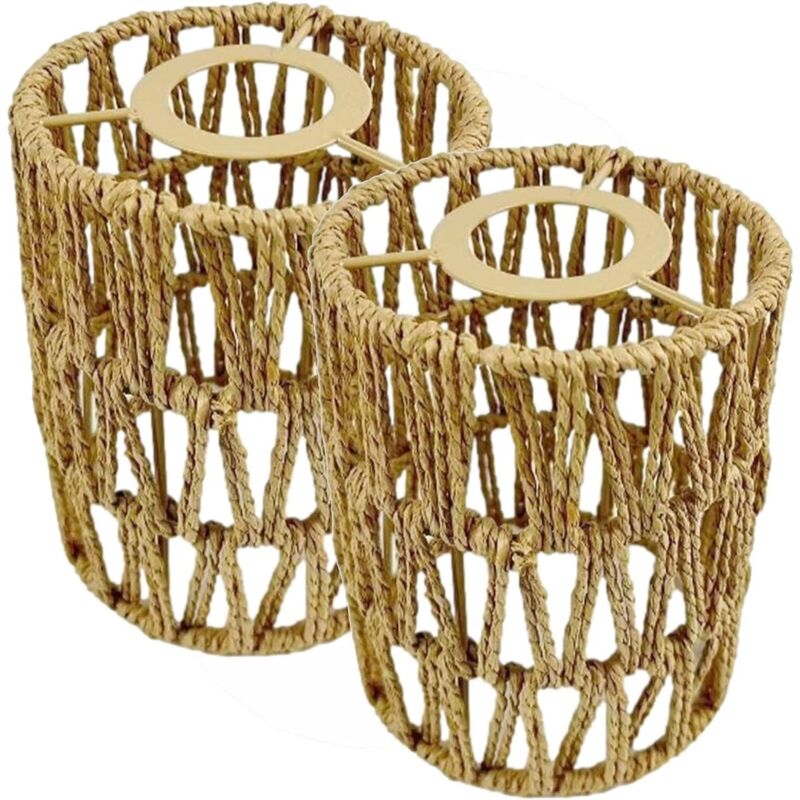 2er-set Deckenlampenschirme Aus Rattan, Lampenschirme Aus Weidengeflecht, Hängende Lampenschirme Aus Gewebtem Rattan Im Bohème-stil, Vintage Hängende Deckenlampenschirme, Hängelampenschirm, Lampendeko