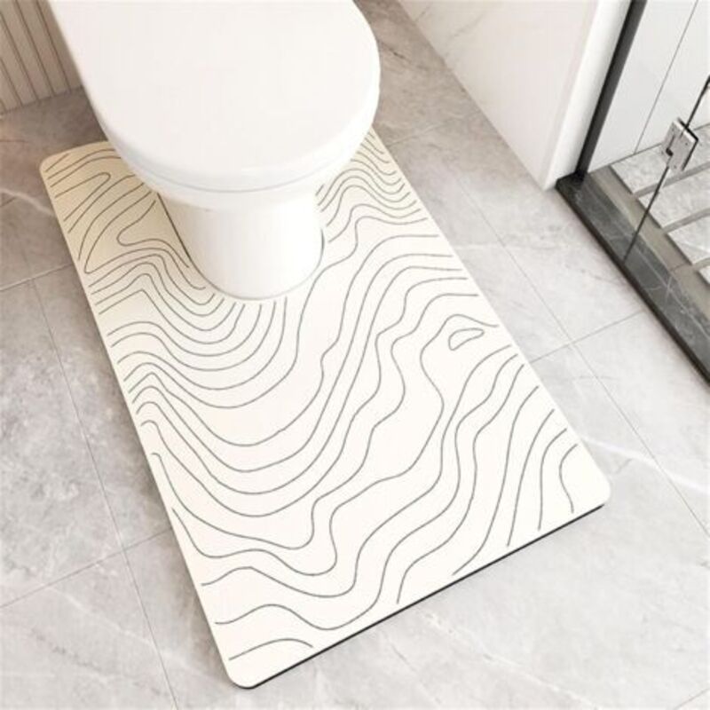 Diatomeen-badezimmermatte, Saugstark – Rutschfest, Schnelltrocknend – 55x50 Cm – Komfort Und Sauberkeit Für Das Badezimmer