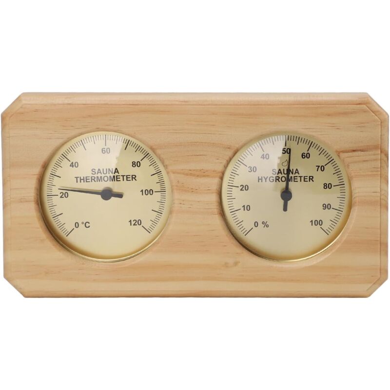 Hochtemperatur-holz-thermometer Und Hygrometer Für Sauna, 2-in-1 Feuchtigkeits- Und Temperaturmesser