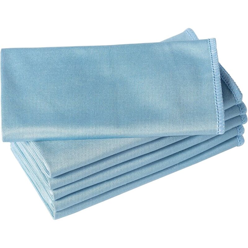6er-pack Mikrofasertücher Für Glas, 40 X 40 Cm, Fusselfrei Zur Schnellen Reinigung Von Fenstern, Brillen, Windschutzscheiben, Spiegeln Und Edelstahloberflächen, Blau