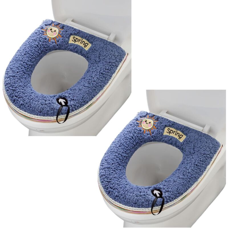 Set Aus 2 Weichen Und Warmen, Waschbaren Wc-sitzkissen Mit Aufhängeöse