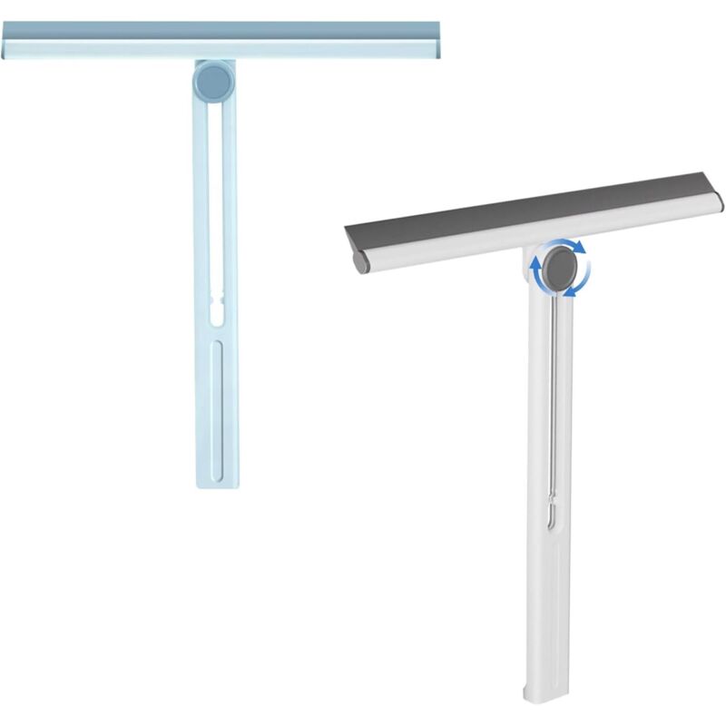 Blanche Et Bleu 2er-set 360° Drehbarer Duschabzieher, Faltbarer Duschabzieher, 28x30cm Fensterabzieher Für Bad, Silikon-abzieher Für Glas, Duschabzieher Für Spiegel