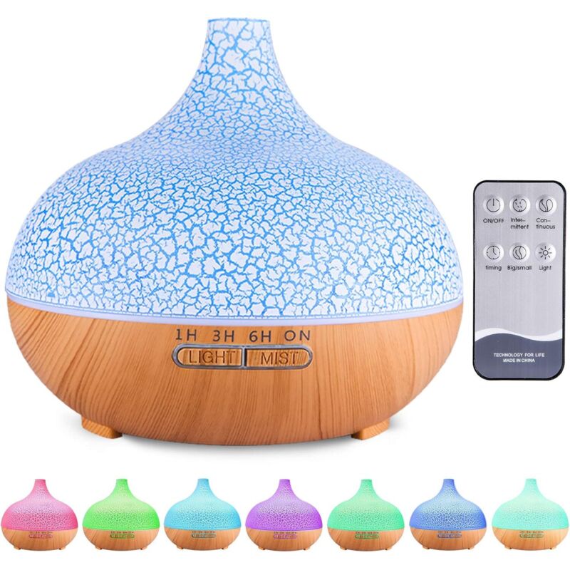 Ätherische Öle Diffusor, 550ml Ultraschall-luftbefeuchter Und Aromatherapie-diffusor Mit Fernbedienung, 7 Led-farblichter, Timer, Automatische Abschaltung, Leise