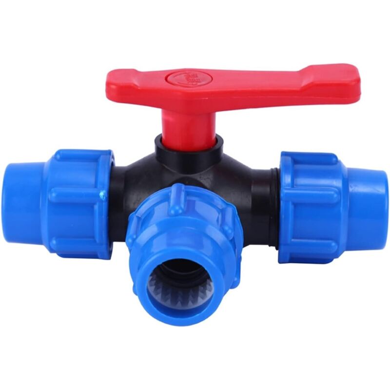 Absperrkugelventil, Drei-wege-kugelventil, Schnellkupplung, Pvc-pe-schlauch, Schnelltrennschalter, T-stück (größe: 25 Mm)
