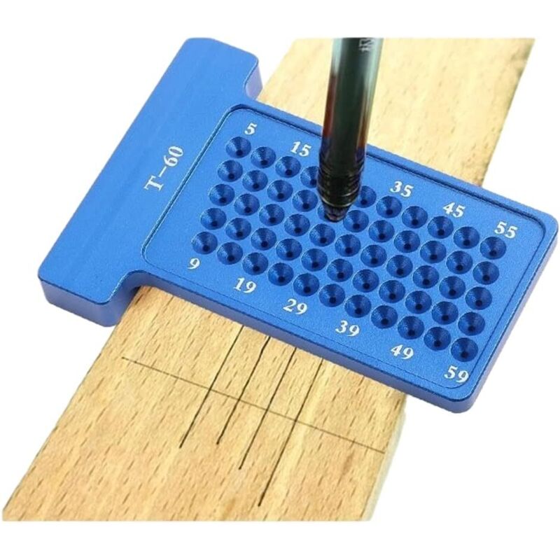 (bleu) T60 Aluminiumlegierung T-zeichner, Präzisions-markierlineal Mit T-regel, Messwerkzeug Mit T-lineal, Holzwerker-t-lineal