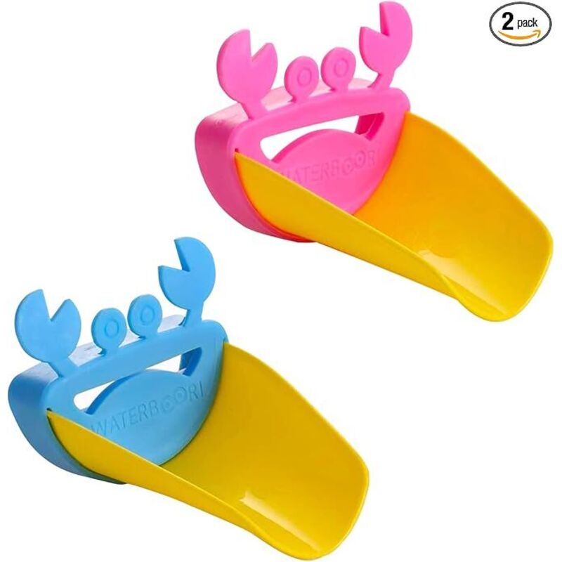 Wasserhahnverlängerung, 2er-set, Krabbenförmig, Griffverlängerung Für Waschbecken, Pp-verlängerung Für Kinder, Händewaschen, Küche, Badezimmer, Waschbecken, Blau Und Rosa