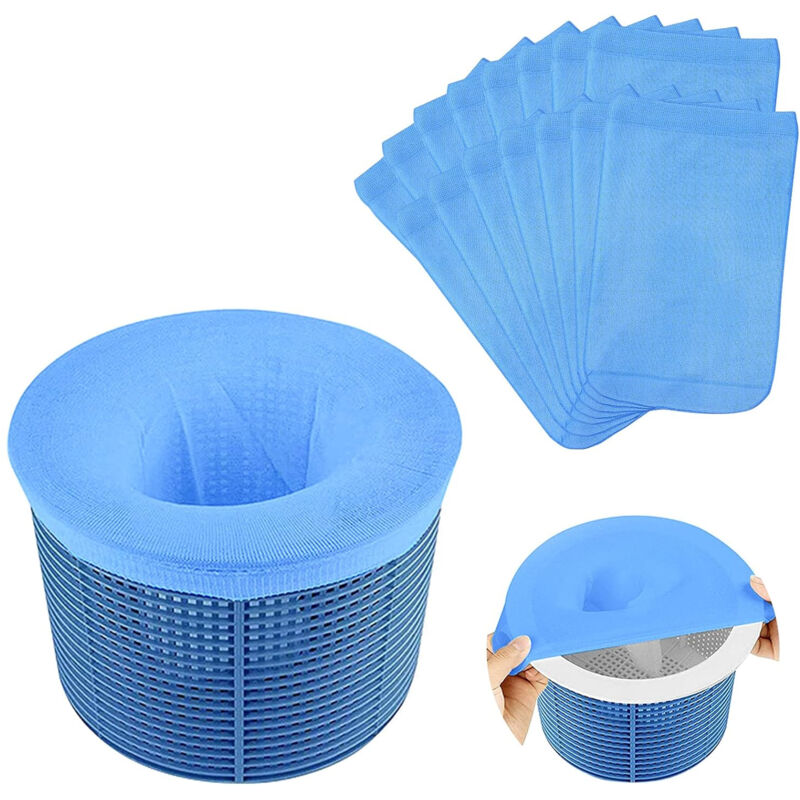 20 Stück Pool-skimmer-socken, Skimmer-filterbeutel Für Schwimmbad, Blaue Pool-skimmer-socken, Ultrafeine Netz-skimmer-strümpfe