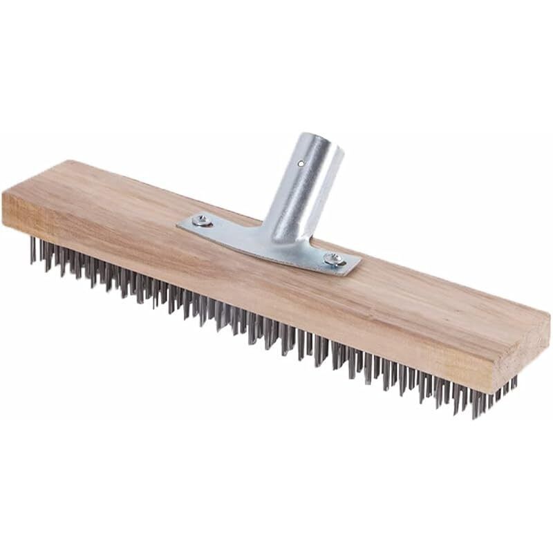 Metallbesen 30 Cm Mit Halterung Für Holzgriff, Gartenbesen Aus Metall Zum Entfernen Von Moos, Unkraut Und Hartnäckigen Flecken