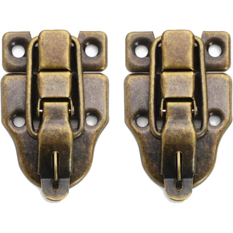 2er-set Retro-kippriegel, Antike Metall-entenschnabel-verschlüsse Mit Montageschrauben, Für Schmuckkästchen, Schrank, Holzkiste (bronze)