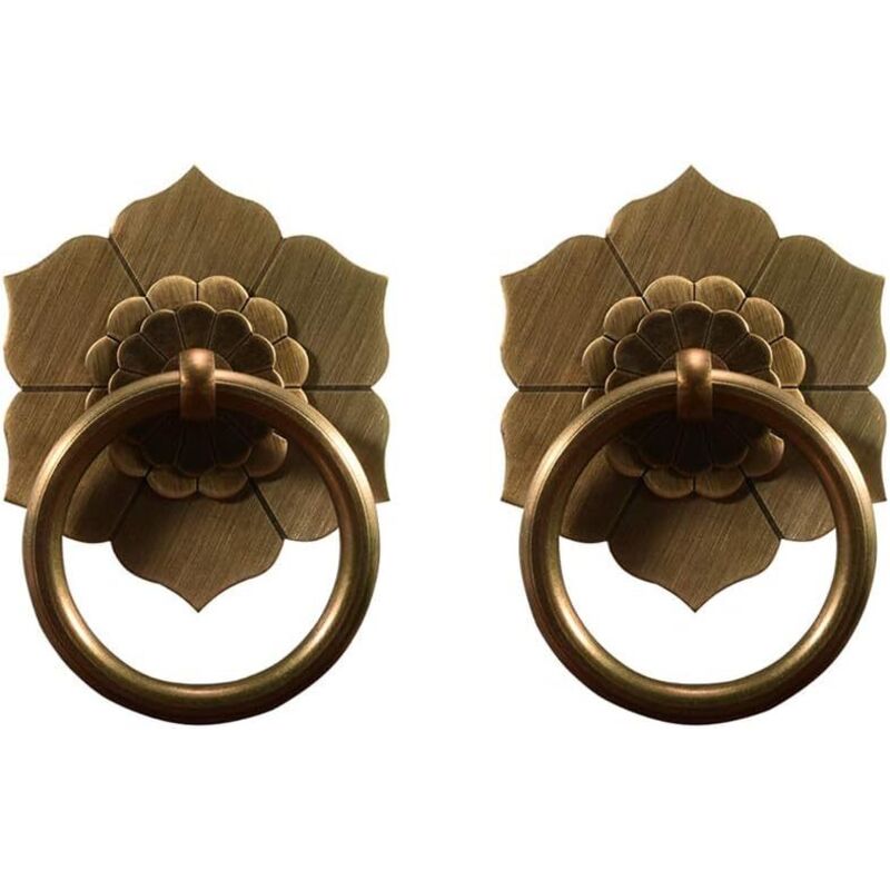 2er-set Antike Messinggriff-ringe Für Küchenschränke, Schrank, Schublade, Vintage-möbelbeschläge, Retro-stil Zugringe (antikbronze)