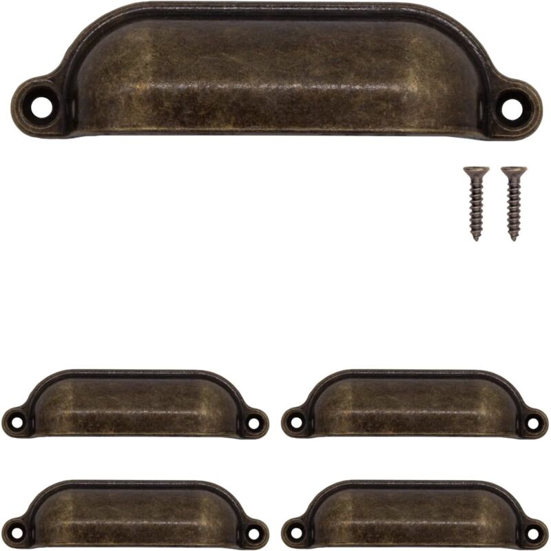 Schubladengriffe, Möbelgriffe, Eisen, Für Möbel, Sideboards, Truhen, Kommoden, Vintage, Antik-bronze, Retro-design, Landhausstil, 100 X 26 Mm, 4er-pack