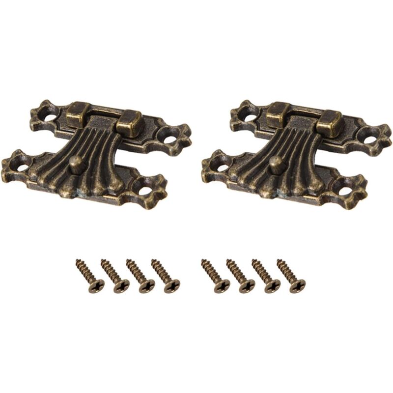 Bascule Loquet Verrouillage (37mm X 27mm) 2 Stück, Zinklegierung Riegelverschlüsse - Für Schränke, Kisten, Koffer, Bronze-farbton