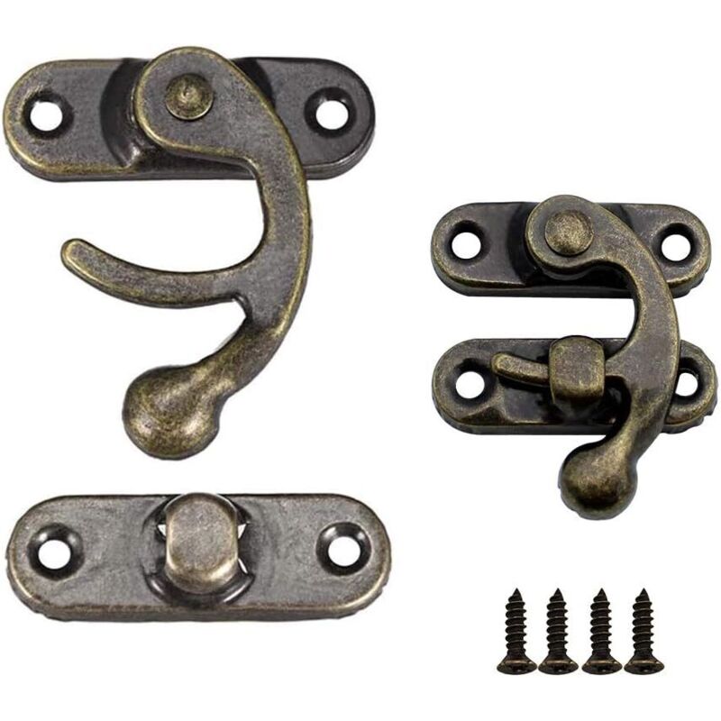 20 Stück Horn- Und Metallverschlüsse, Riegelhaken In Bronze, Passend Für Retro Holzboxen Und Schmuckkästchen – Inklusive Montageschrauben