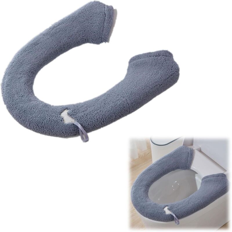 Toiletten-sitzbezüge Mit Knopf, Toilettensitzbezug, Wc-sitzkissen, Wc-sitzbezüge, Waschbare Und Wiederverwendbare Wc-sitzbezüge, Toiletten-sitzabdeckung (dunkelgrau)