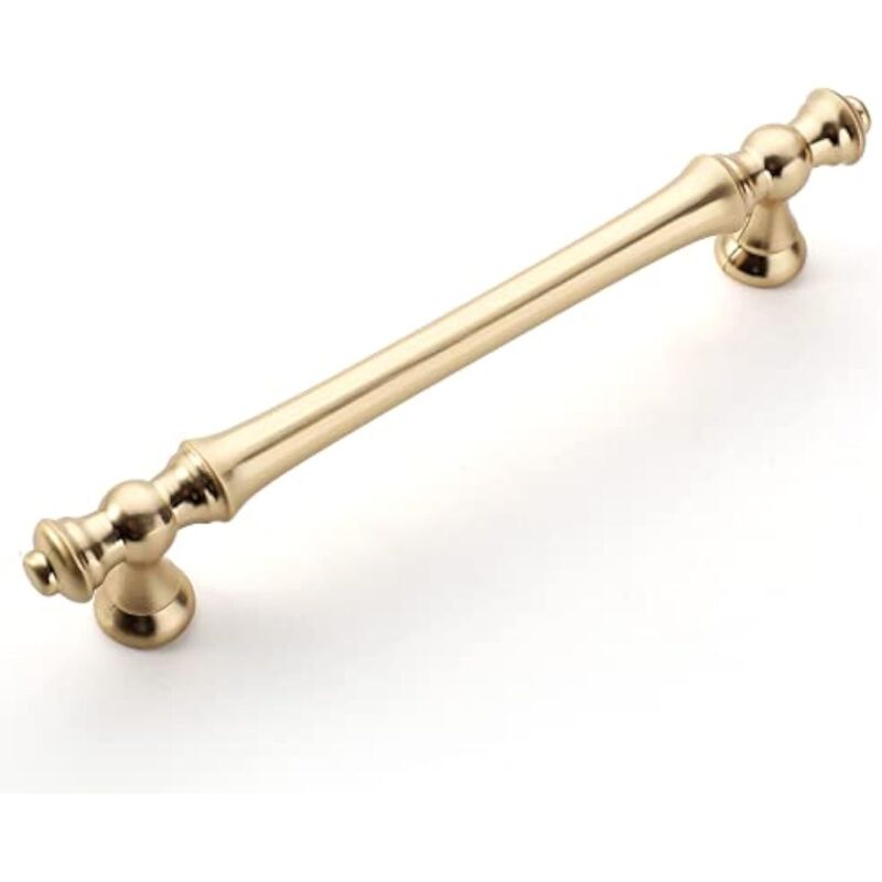 Möbelgriff 128 Mm – Gebürstetes Messing – Zinklegierung Gold – 6er-set Mit Schrauben – Für Schubladen Und Schränke