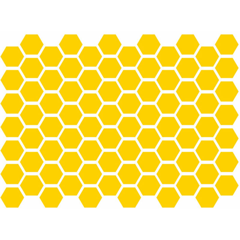 Set Mit 1 Reflektierendem Aufkleber, Schwarz, Für Helm, Fahrradreflektoren, Roller, Kinderwagen (hexagon), Gelb