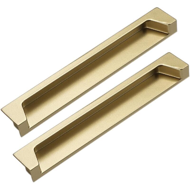 Einbaugriff Für Schiebetür, 2er-set Versteckte Schubladenknöpfe Aus Zinklegierung Für Schiebetüren Von Schrank Und Schublade, Mit Schrauben (farbe: Gold, Größe: Lochabstand 96 Mm)