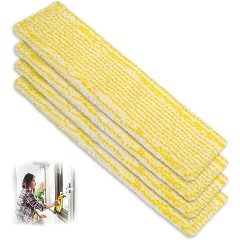4-teiliges Mikrofasertuch-set Vw Scheibenwischerbezüge Mikrofaser Zubehör Mopp Ersatzpads Für Karcher Fensterreiniger Wv 2 Wv 5 Gelb