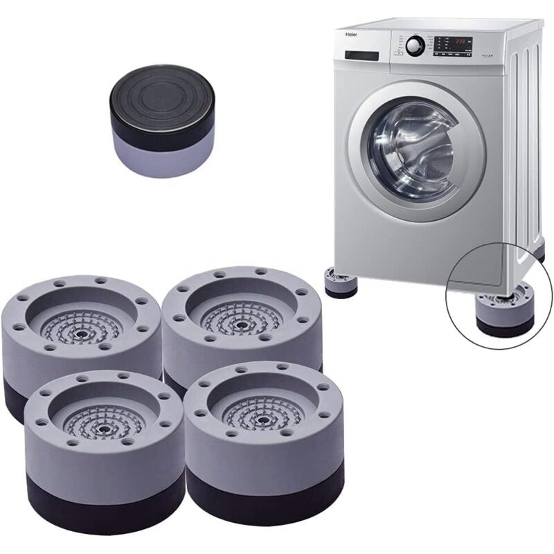 4er-set Universal-vibrationsdämpfer Für Waschmaschine, Trockner Und Kühlschrank, Rutschfeste Stützen, Rostfreies Material, Bodenschutz Und Geräuschreduzierung (grau)