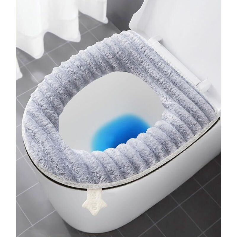 2er-set Dickere Und Weichere Wc-sitzbezüge Für Das Badezimmer, Waschbar Und Warm, Mit Reißverschluss Und Griff, Kompatibel Mit Den Meisten Deckelgrößen