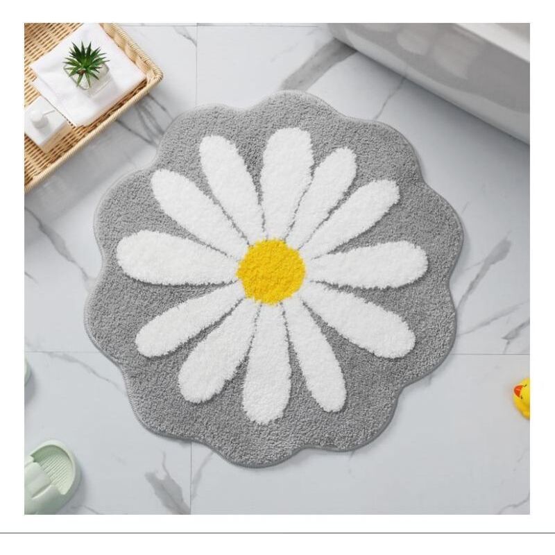 Rutschfester Und Super Saugfähiger Badematten - Weich, Maschinenwaschbar - 60 X 60 Cm Grau - Niedliches Modell Für Badezimmer, Küche, Wc