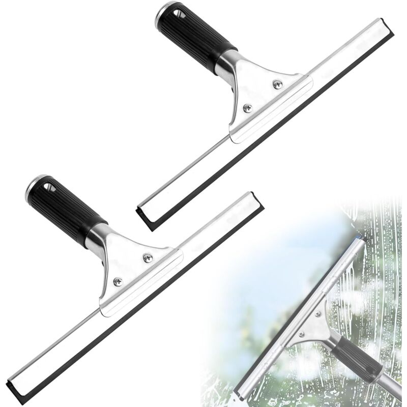 2 Stück Professioneller Glasabzieher, 25 Cm Edelstahl-glasabzieher Zum Reinigen Und Trocknen Von Glas, Fliesen, Fenstern Und Im Badezimmer, Zur Entfernung Aller Wasserspuren