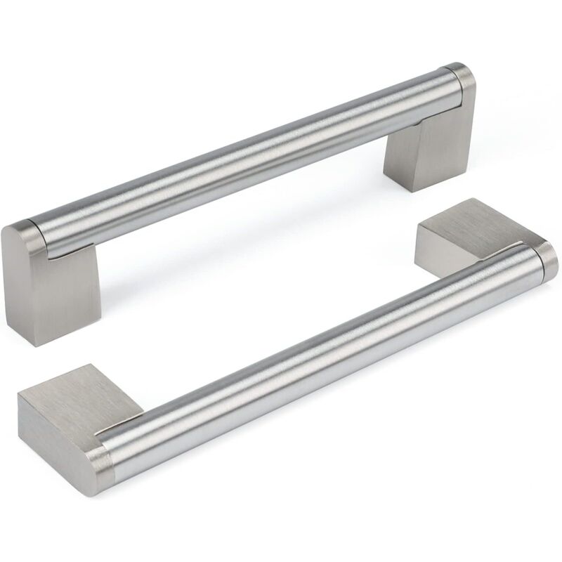 Satz Von 10 Möbelgriffen Aus Gebürstetem Nickel-edelstahl – Lochabstand 128 Mm – Länge 149 Mm – Elegantes Design Für Küche Und Badezimmer