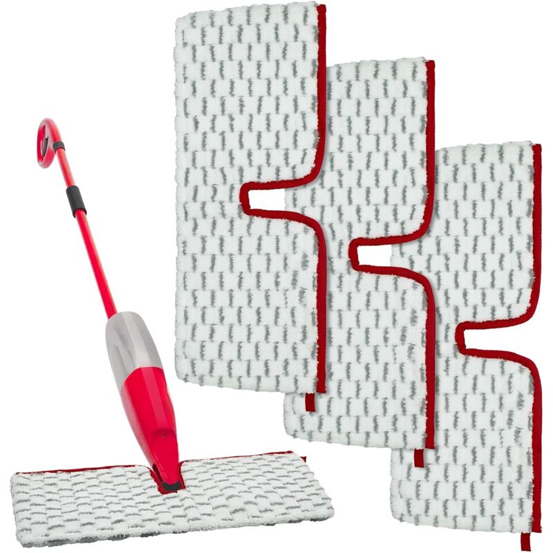 3er-pack Mikrofasernachfüllungen Für Sprühwischer, Kompatibel Mit Vileda 1-2 Spraymax, Waschbarer Mikrofaser-mopp Für Küche Und Bad, Für Alle Bodenarten (grau-3)