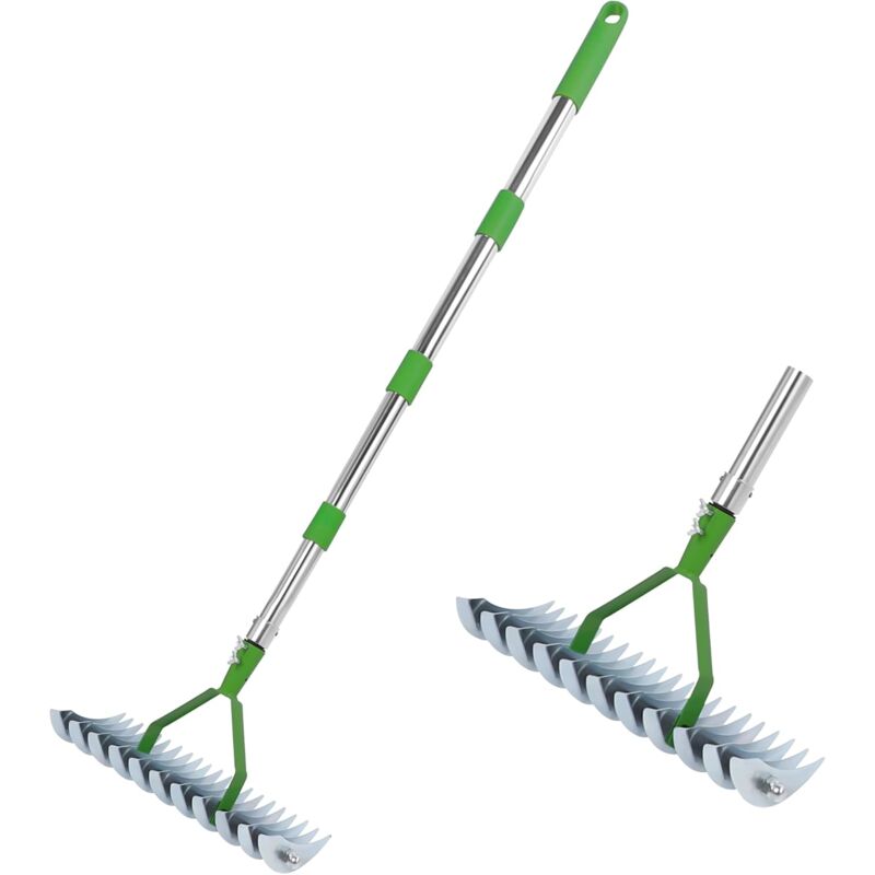 Rateau Vertikutierer, Manueller Vertikutierer, Manueller Rasen-vertikutierer Mit 170 Cm Langem Griff, Rechen Zum Vertikutieren, Vielseitiger Rasenkamm Zum Unkrautjäten Und Düngen