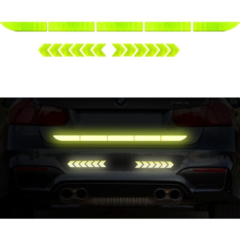 Reflektierende Aufkleber Für Kofferraum, Sicherheits-reflektorstreifen Für Heckklappe, Nachtleuchtende Reflektierende Sichtstreifen (neongrün)