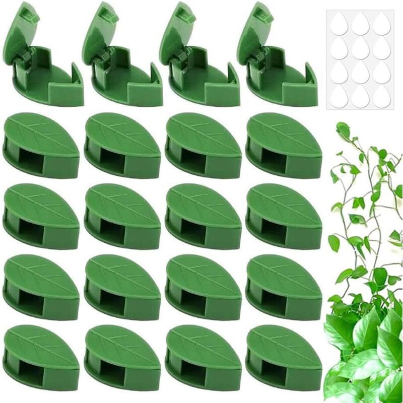 100 Stück Kletterpflanzen-clips, Halteclips Für Kletterpflanzen, Befestigungsclips Für Ranken, Wandmontage-kletterclips, Selbstklebende Blattförmige Pflanzenclips
