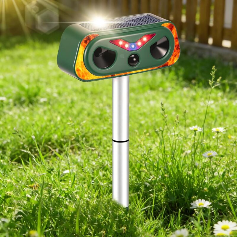 Ultraschall-sonnenrepellent Für Den Garten, Mit Pir-sensorerkennung, Usb-aufladung, Wasserdichtes Repellent Gegen Katzen, Vögel Und Tauben Für Garten Und Hof (pel-25-oa)