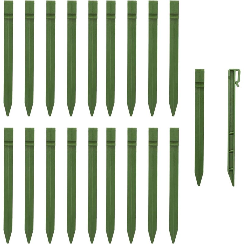 2er-pack 20 Kunststoff-erdanker, 24 Cm, Für Gartenrand, Terrasse, Zelt (grün, 20 Stück)
