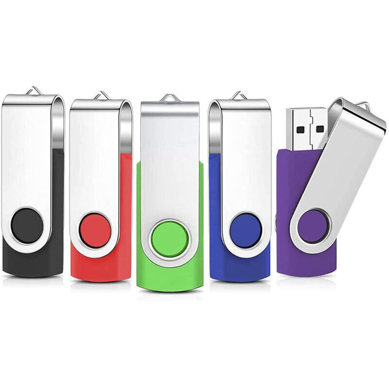 5er-pack Usb-sticks 32gb Flash Drive 2.0 Speicherstick Drehbar Mit Schlüsselanhänger