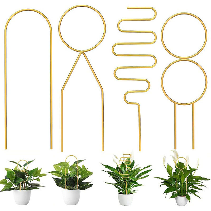 Set Aus 4 Pflanzstäben Für Zimmer-kletterpflanzen, Metallstützen Geeignet Für Topfpflanzen, Ranken Und Blumen.