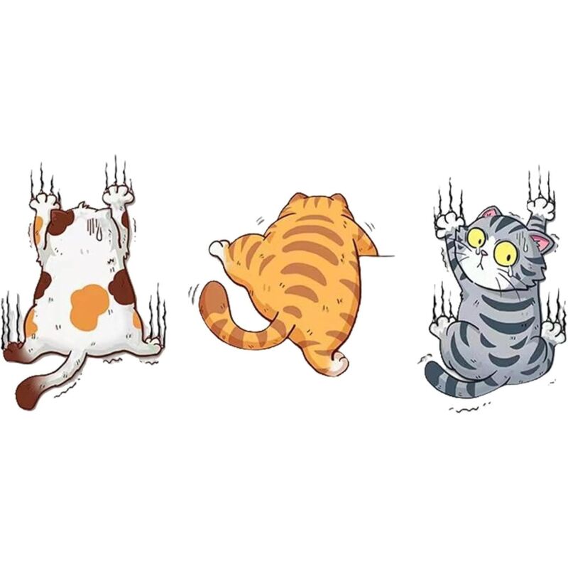 Autoaufkleber - 3er Set Lustige Vinyl-autoaufkleber - Katzenmotiv - Niedlicher Katzen-autoaufkleber - Humorvoll - Dekorativer Aufkleber Für Autotüren Und -fenster