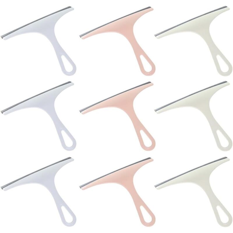 Raclette Mit 9-teiligem Glasreiniger, Kratzfrei, Farbenfrohes Set Zur Reinigung Von Spiegeln, Autofenstern Und Badezimmeroberflächen, Schützt Die Oberfläche Ohne Reibung