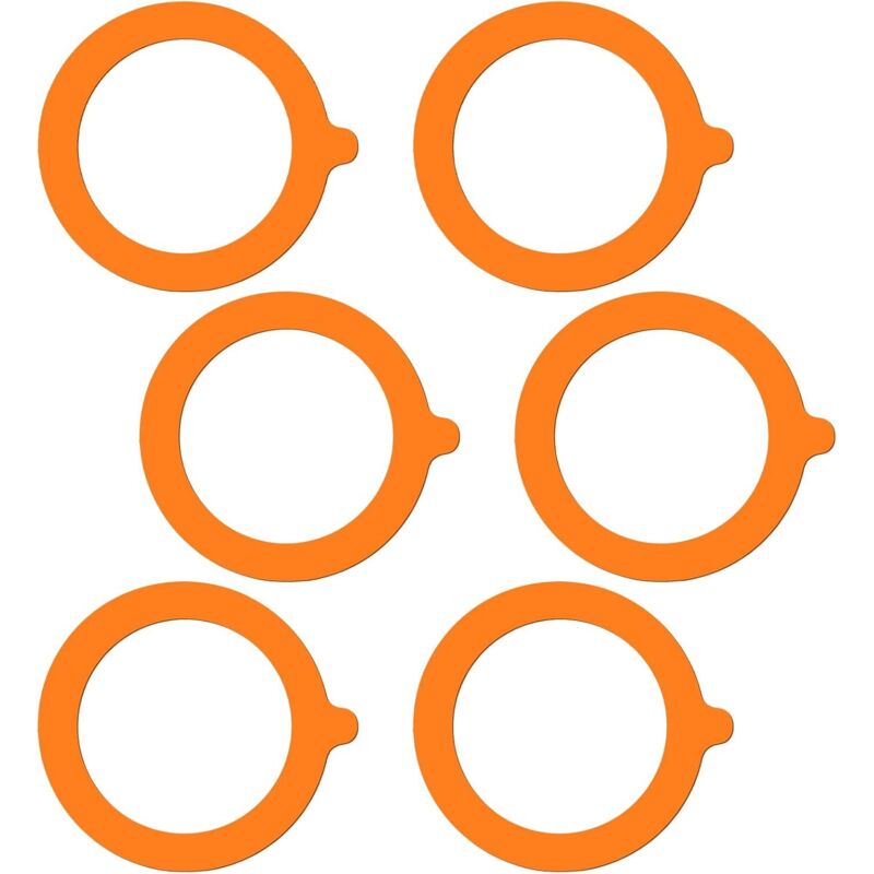 Satz Von 6 Gummidichtungen Für Glasgläser, Luftdichte Silikon-ersatzdichtungen Für Gläser - 9,3 Cm (orange)