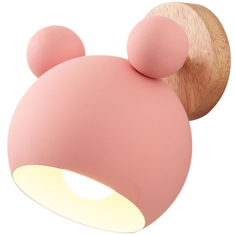 Kreative Bären-wandleuchte, Moderne Innenraum-wandlampe Mit Verstellbarem Kopf, Dekorative Beleuchtung Für Das Kinderzimmer, Interessantes Geschenk Für Kinder (rosa)