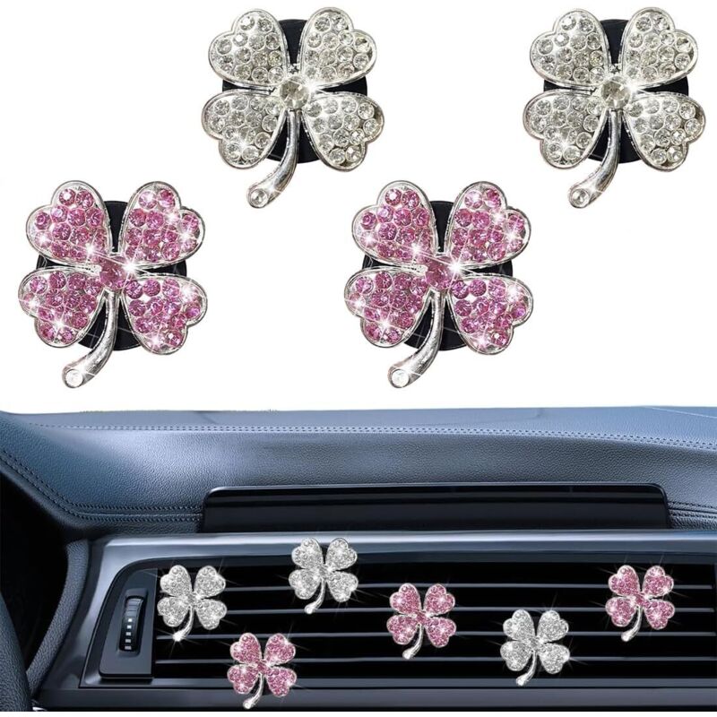 2,9x3,5 Cm 4er-set Kleeblatt-auto-duftclip, Innendekoration Für Autos, Deko-accessoires Für Frauen