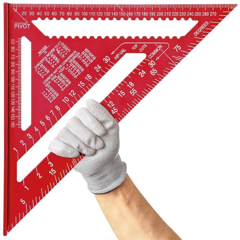 12 Zoll Aluminiumlegierung Zimmermannswinkel, Metrisches Dreiecklineal Zur Winkelmessung Für Schreiner Und Ingenieure