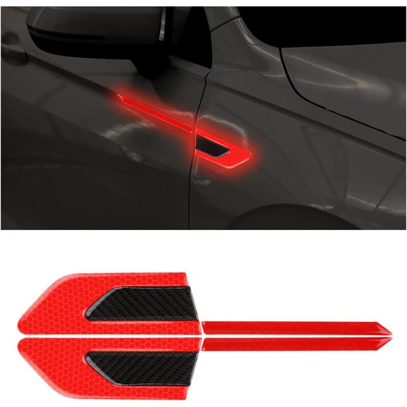 2 Stück 3d-reflektierende Streifen-aufkleber, Reflektierende Aufkleber Für Kofferraum, Hochintensive Reflektierende Aufkleber Für Bessere Nachtsichtbarkeit Bei Autos Und Suvs (rot)