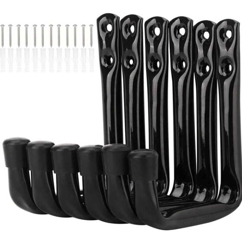 Set Aus 6 Wandhaken Für Fahrräder, Sehr Robuste Aufbewahrungshaken Für Die Garage Mit Schrauben