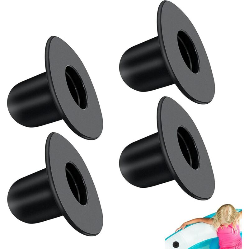 4 Stück Poolstopfen, Poolstopfen, Poolablassstopfen, Whirlpoolstopfen, Wandstopfen Für Pool, Skimmerloch, Filterpumpe Ablassstopfen, Kompatibel Mit Intex, Schwarz
